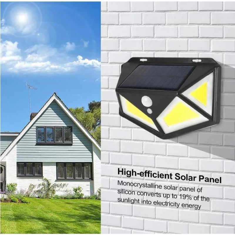 100 LED Solar Outdoor 3 Modes Motion Sensor Spotlights