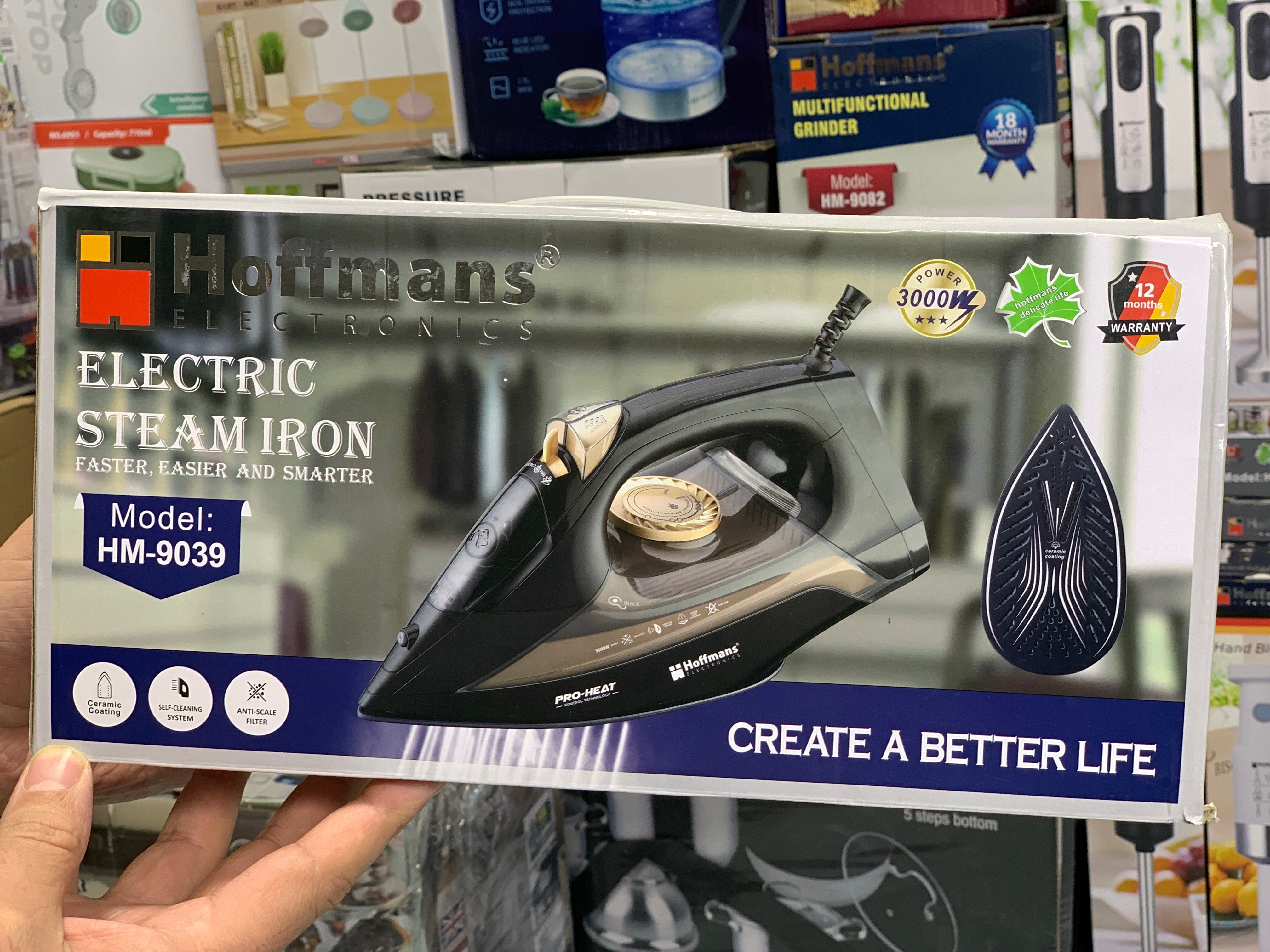 Hoffmans Electronics Steam Iron 3000w Non Stick Soleplate