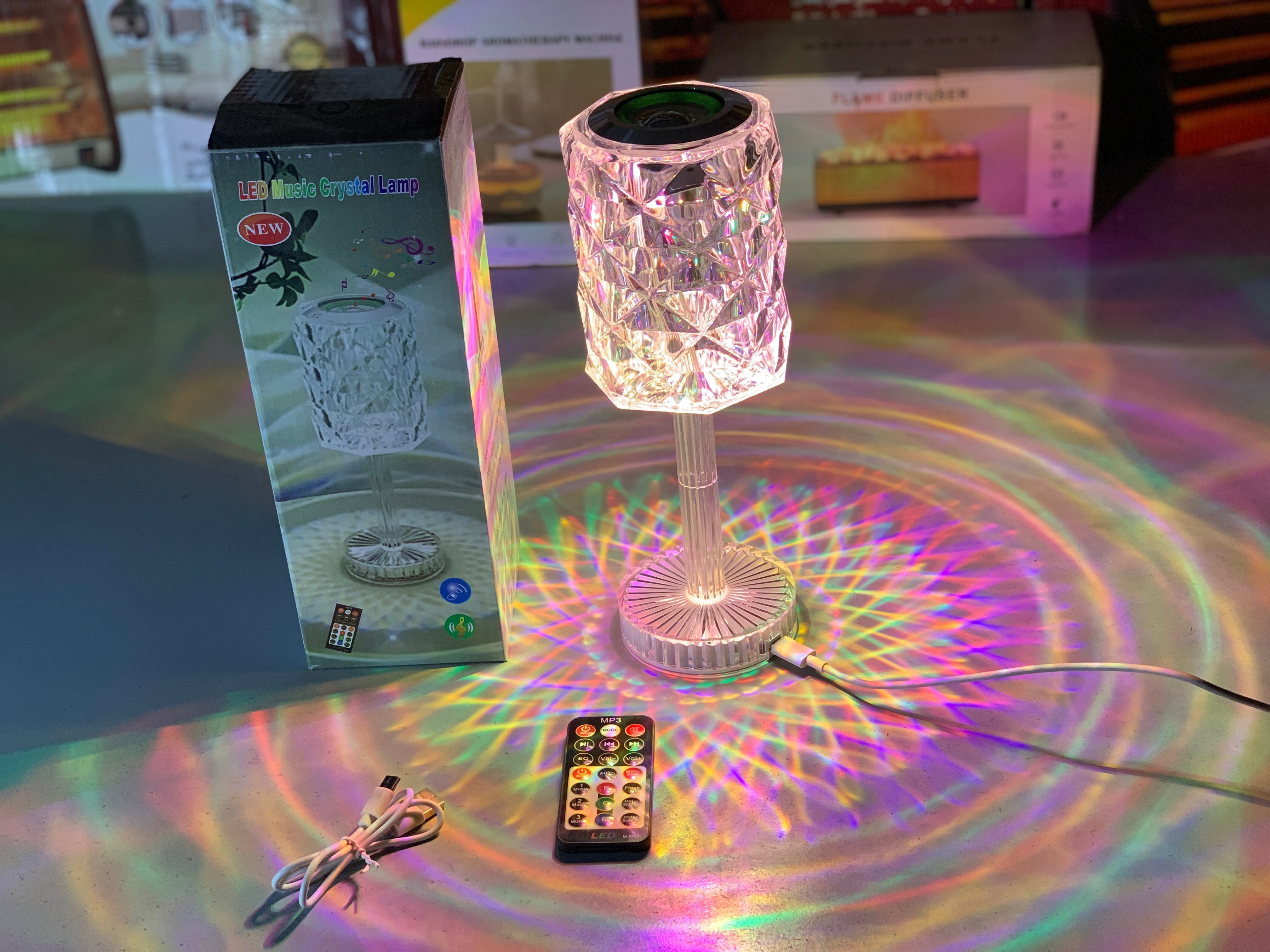 Crystal LED Light with High Quality Speaker 2 in 1 Lamps for Bedroom