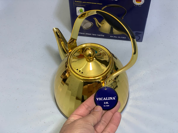 Vicalina Tea Kettles Goldens and Metal