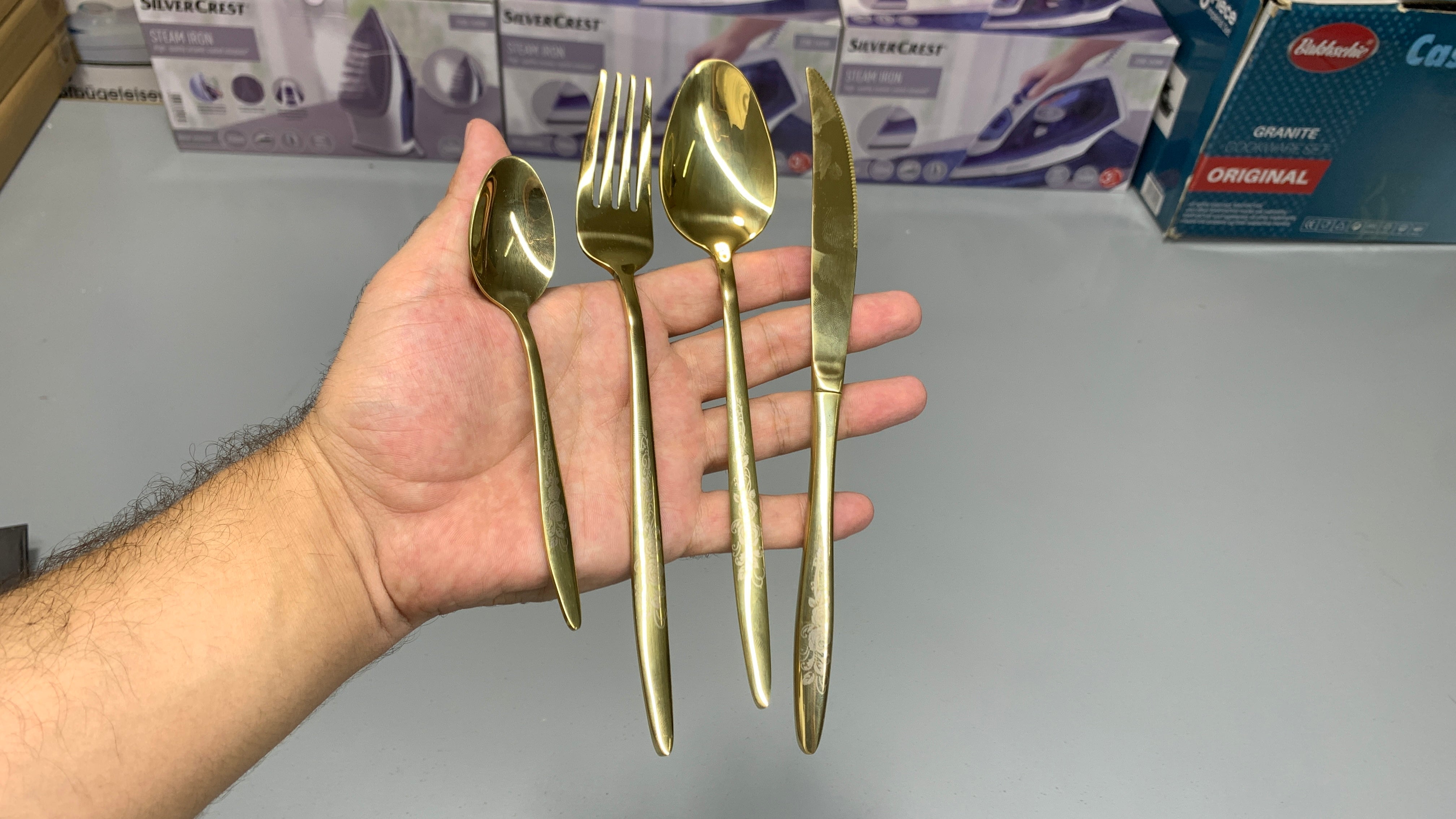 Cutlery set 24 pieces Golden Stainless Steel