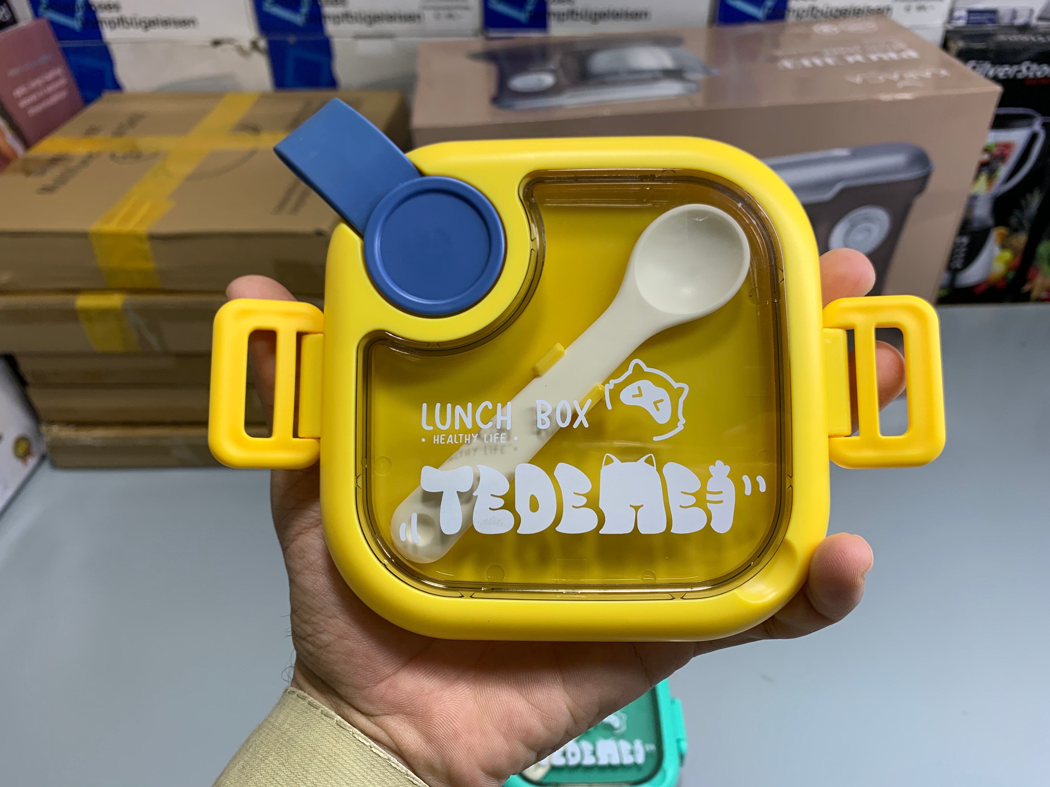 1 Pc Lunch Box for Kids with Spoon & Scissor Leak Proof Tiffin Box for Boys, Girls, School & Office