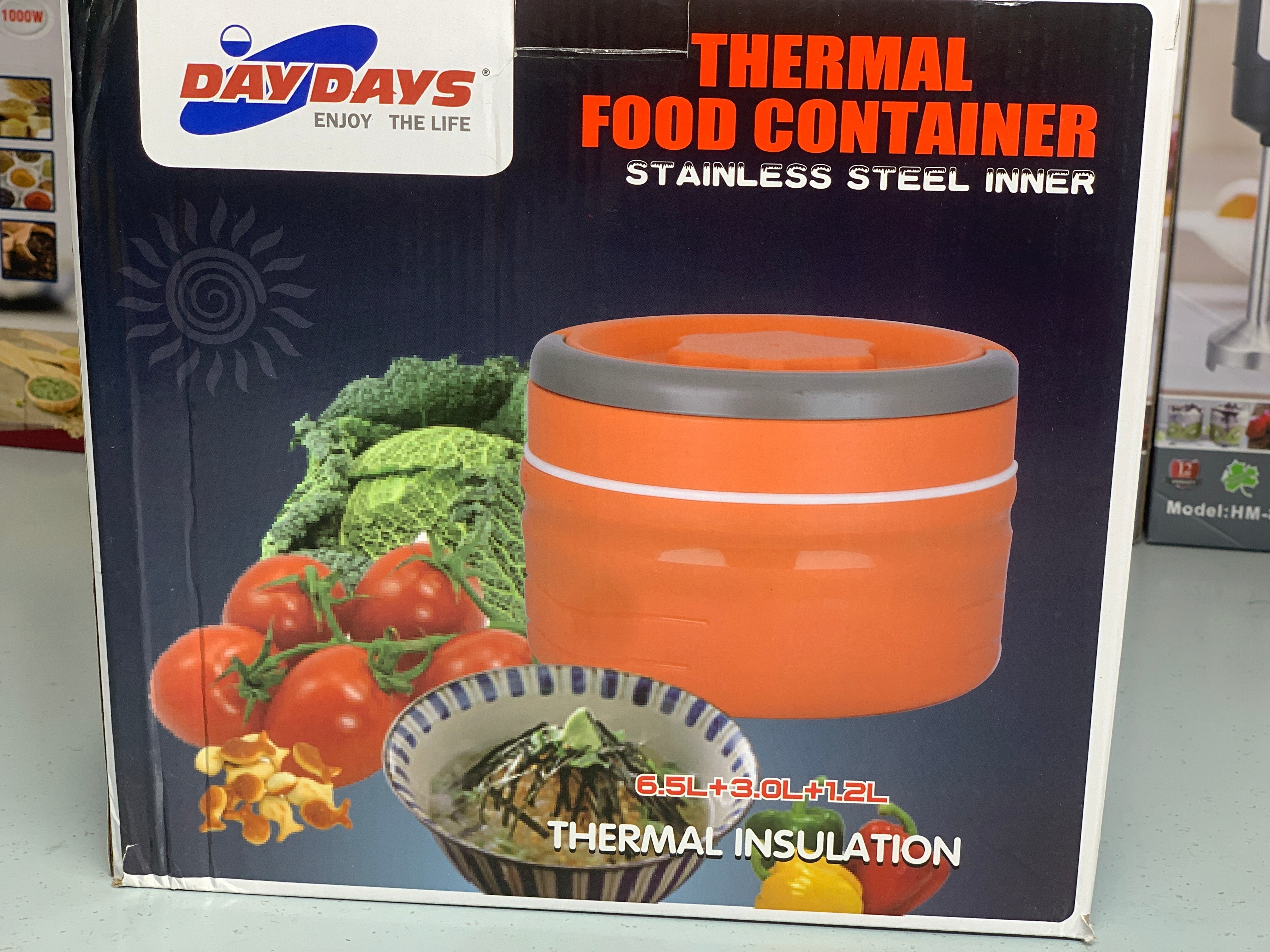 Dinnerware Hot&Cold Kitchen Food Containers 1.2L, 3.0L and 6.5L Stainless Steel Thermal Insulation