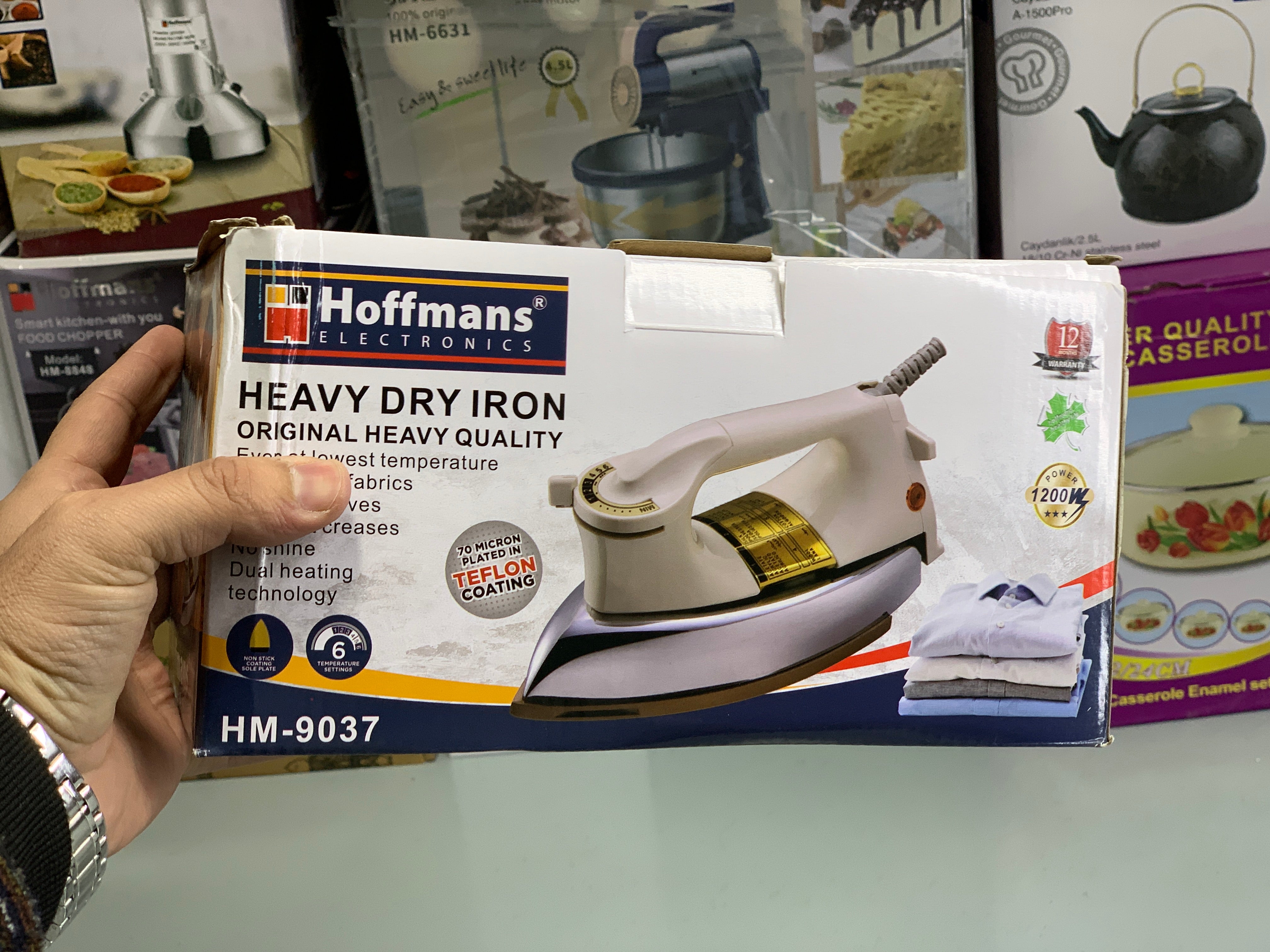 Hoffmans Electronics Heavy Duty Dry Iron 1200w and Non Stick Plate