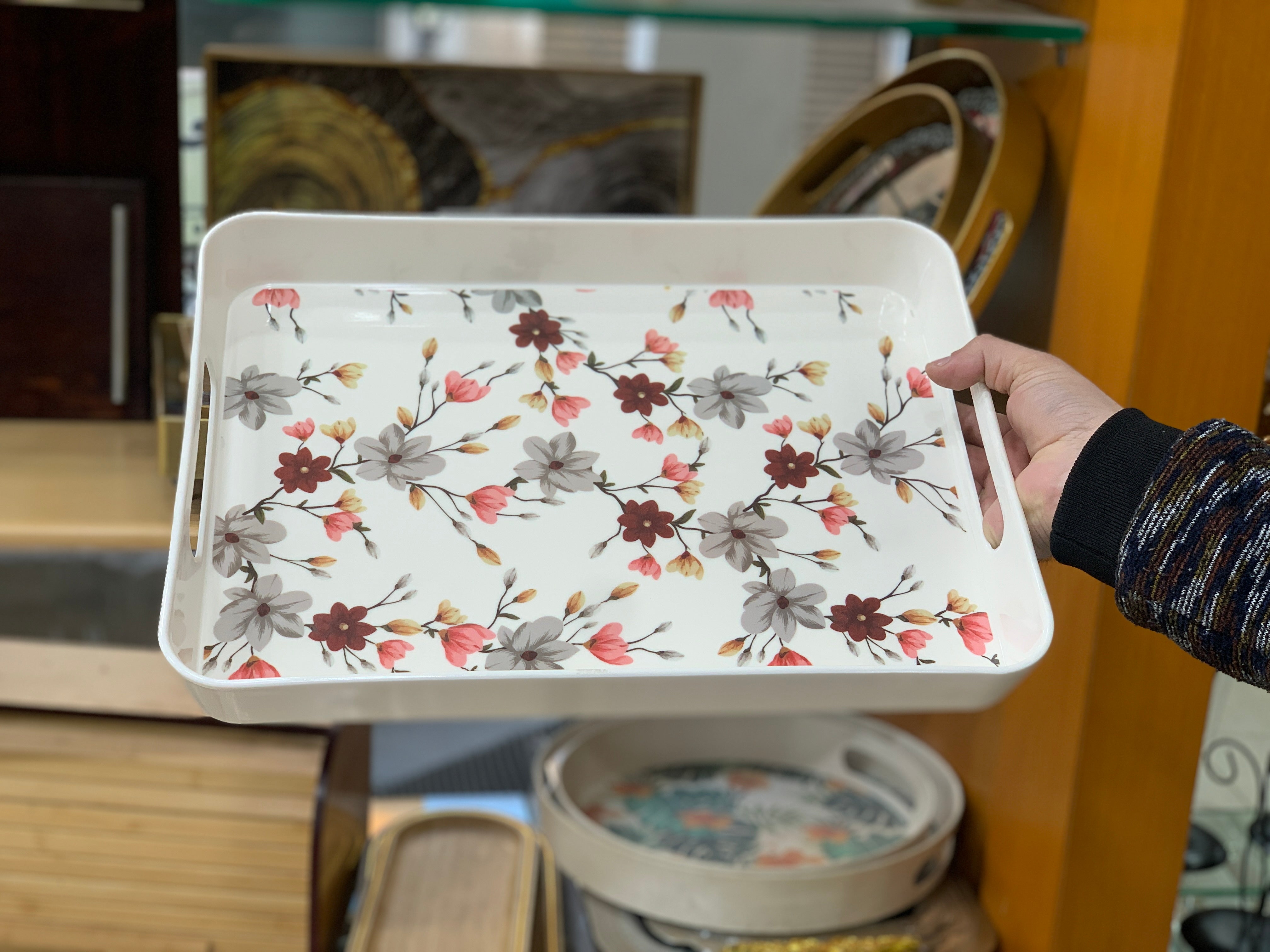 3 Pieces Melamine Kitchen Serving Trays