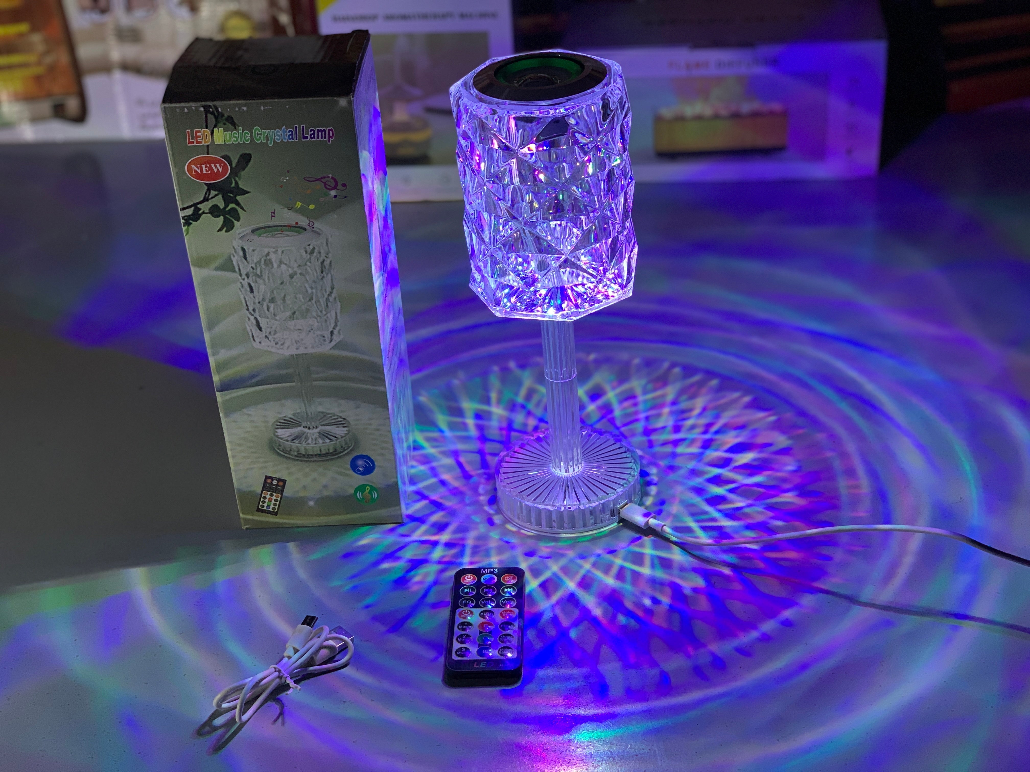 Crystal LED Light with High Quality Speaker 2 in 1 Lamps for Bedroom