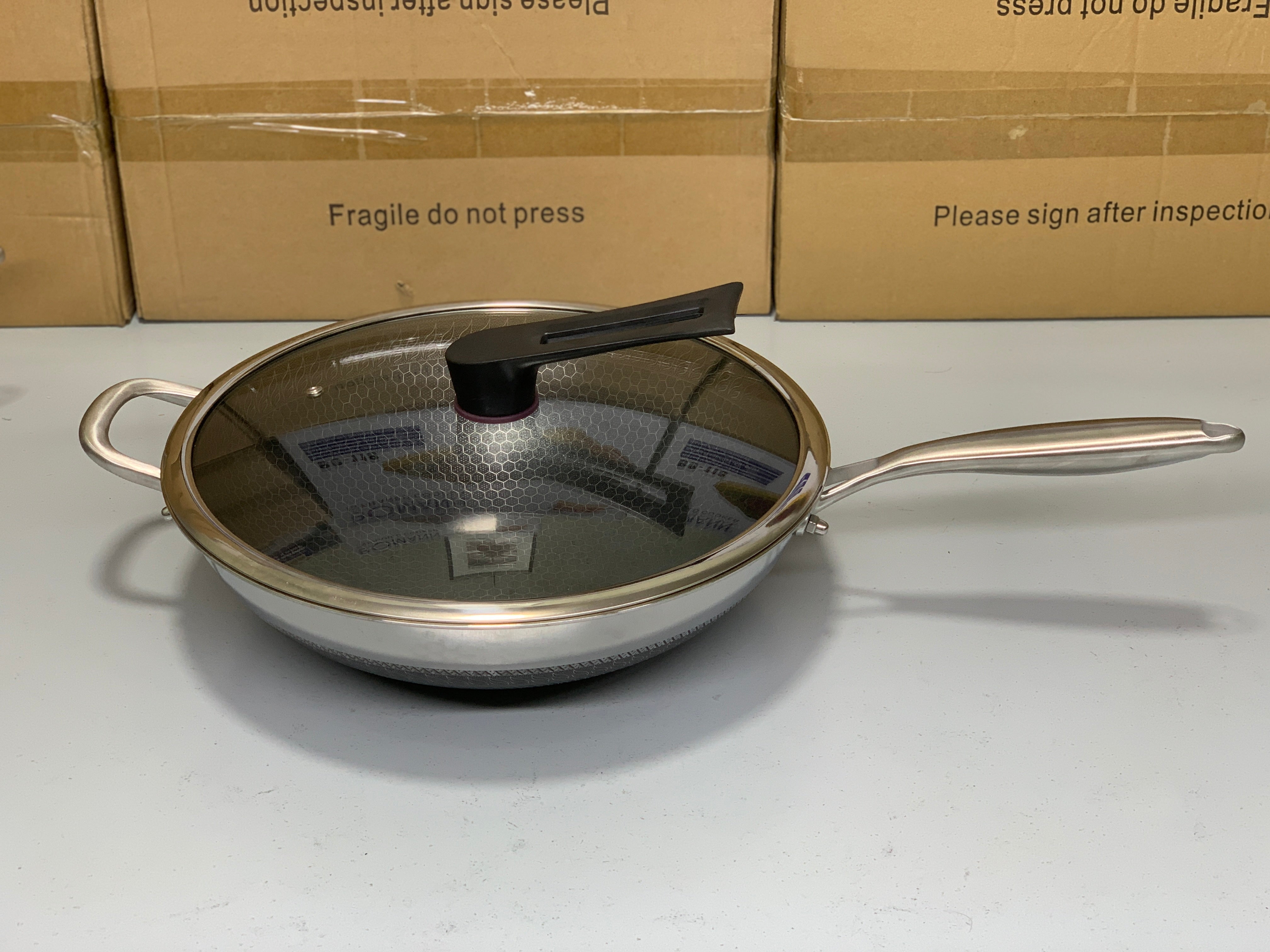 Laser Coating Deep Frying Pan with Handle