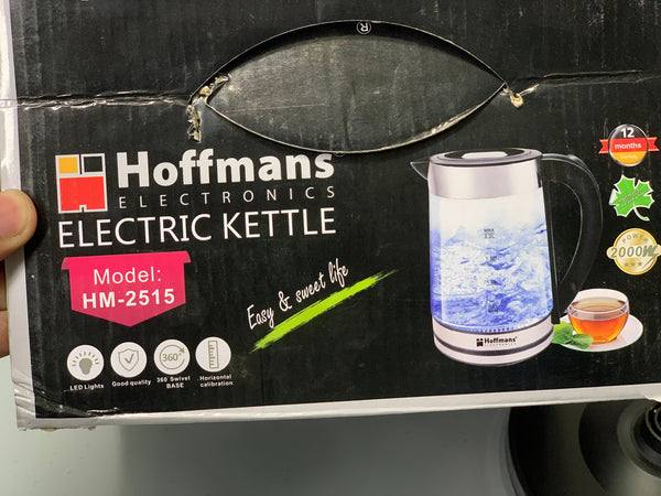 Hoffmans Electronics Electric Tea Kettle 2.2L with Transparent Glass