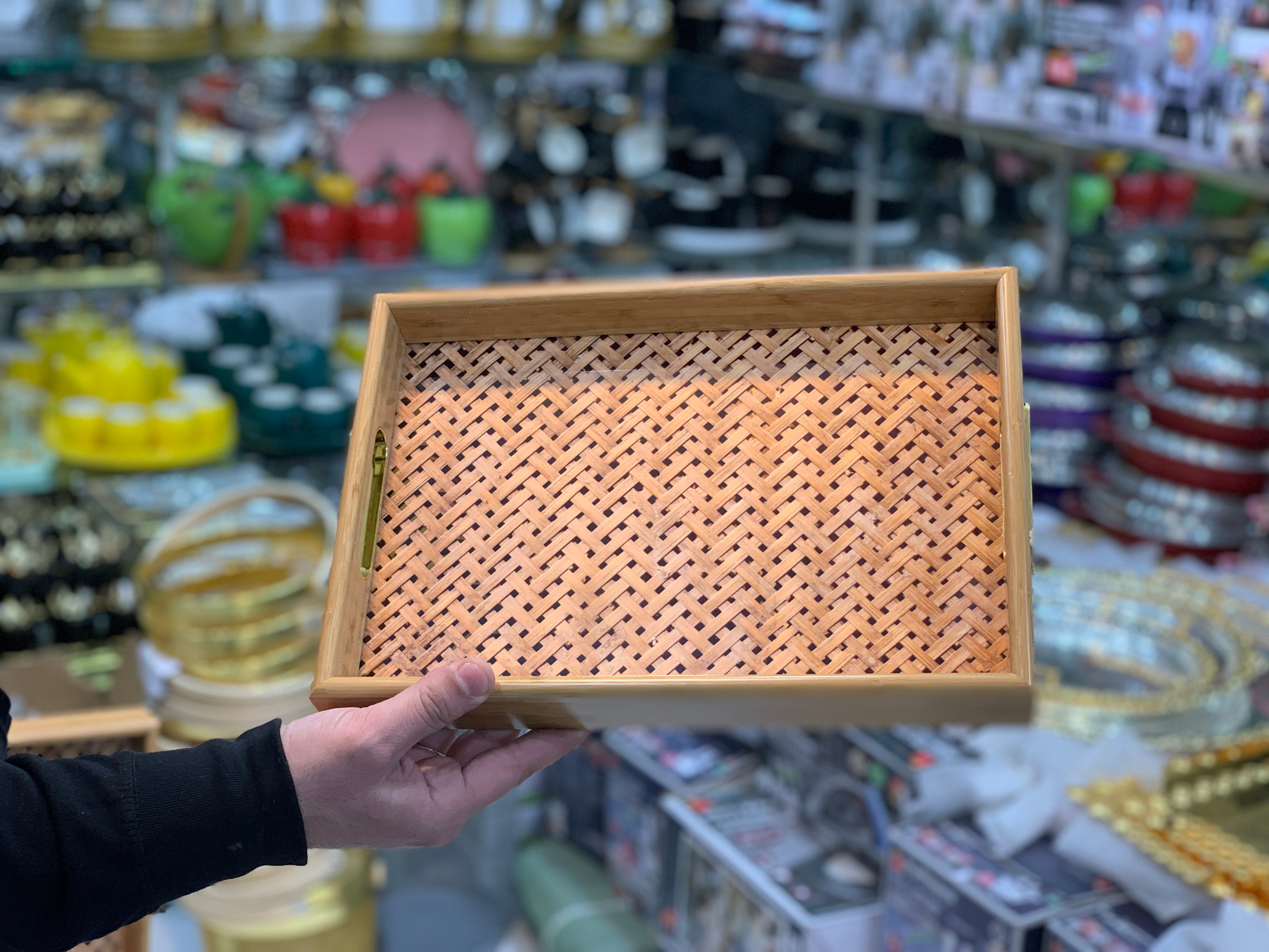 2 Pieces Serving Trays Bamboo