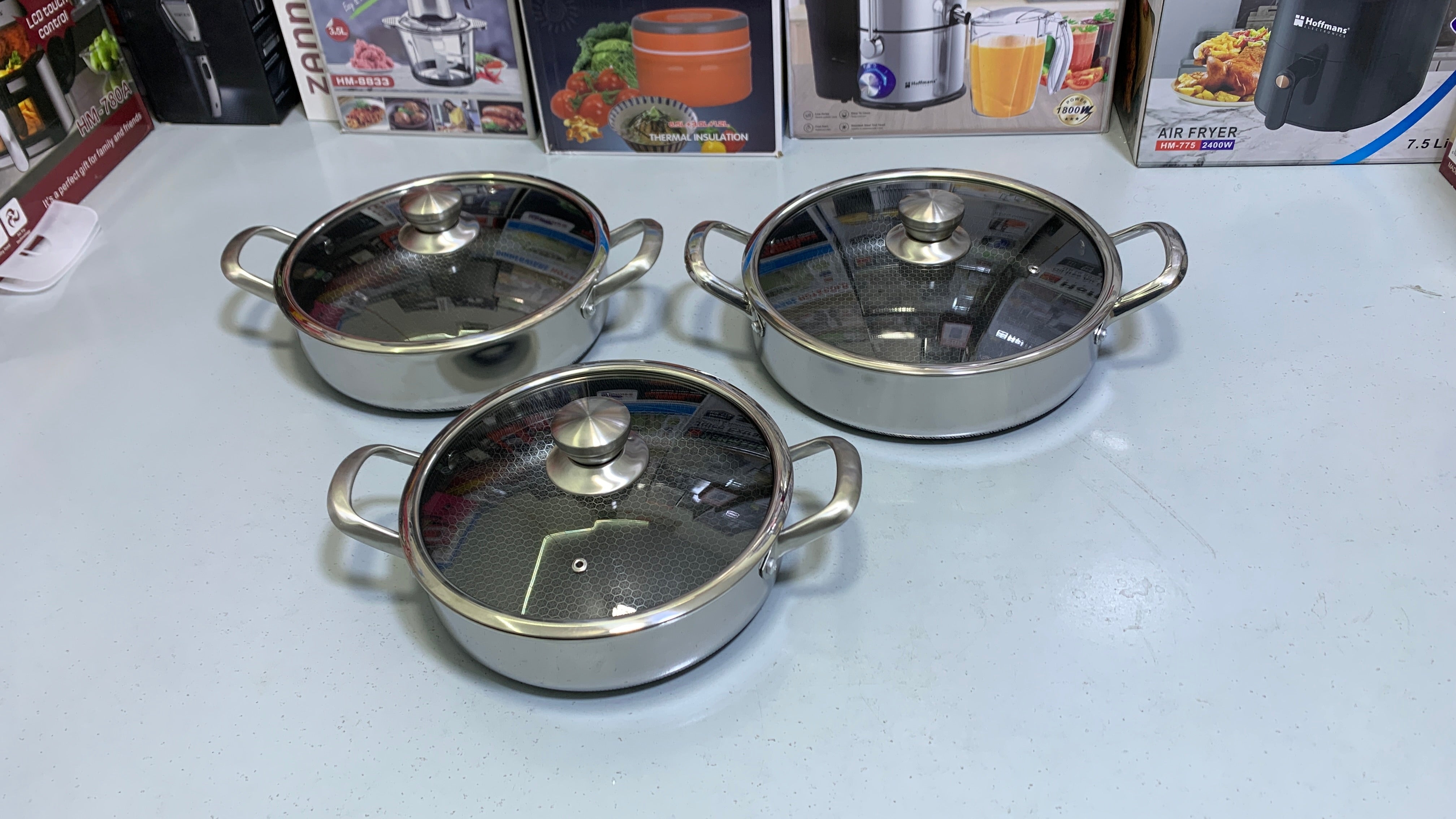 Laser Coating Shallow Casserole Complete Set Pure Non Stick