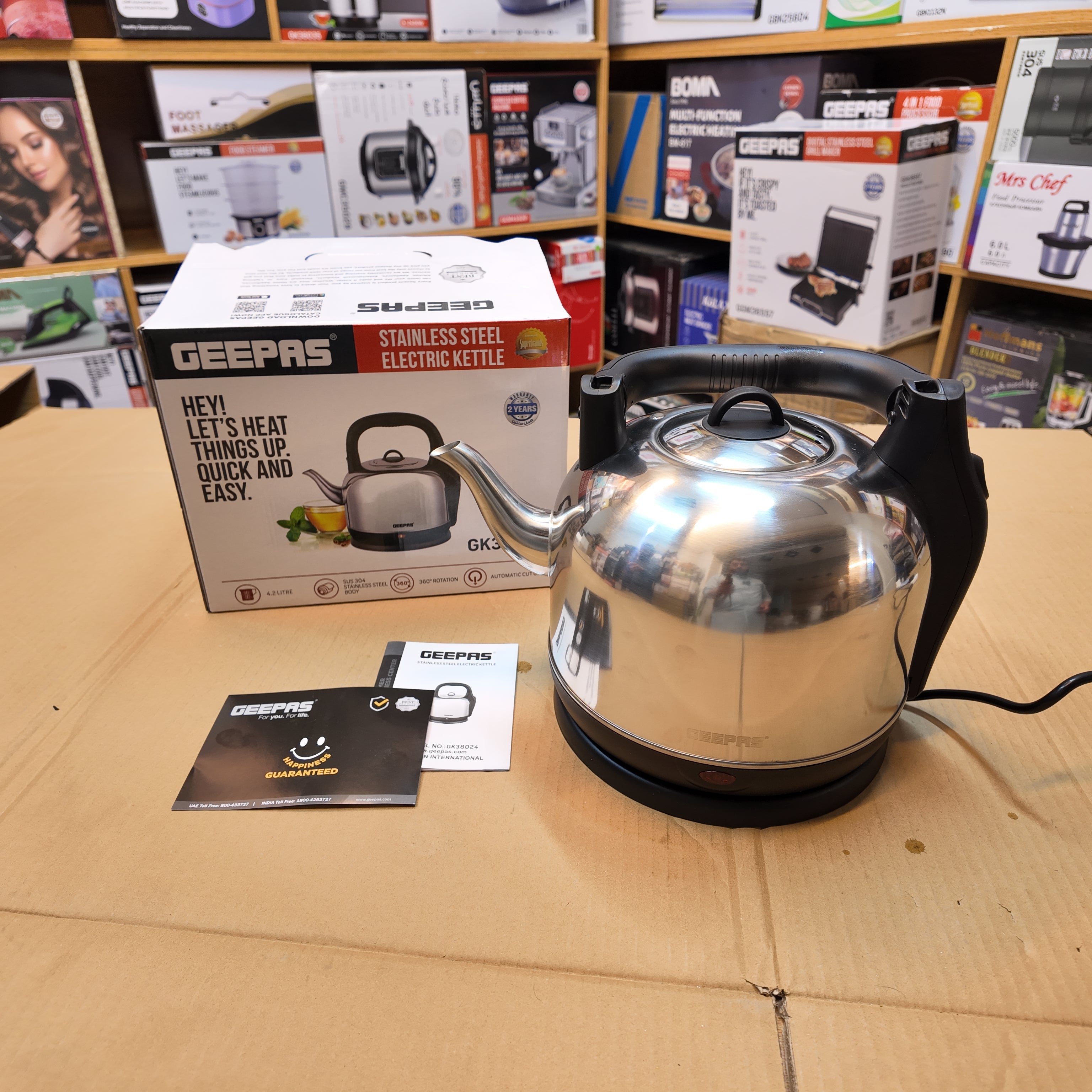 Geepas 4.2L Stainless Steel Electric Kettle GK38024