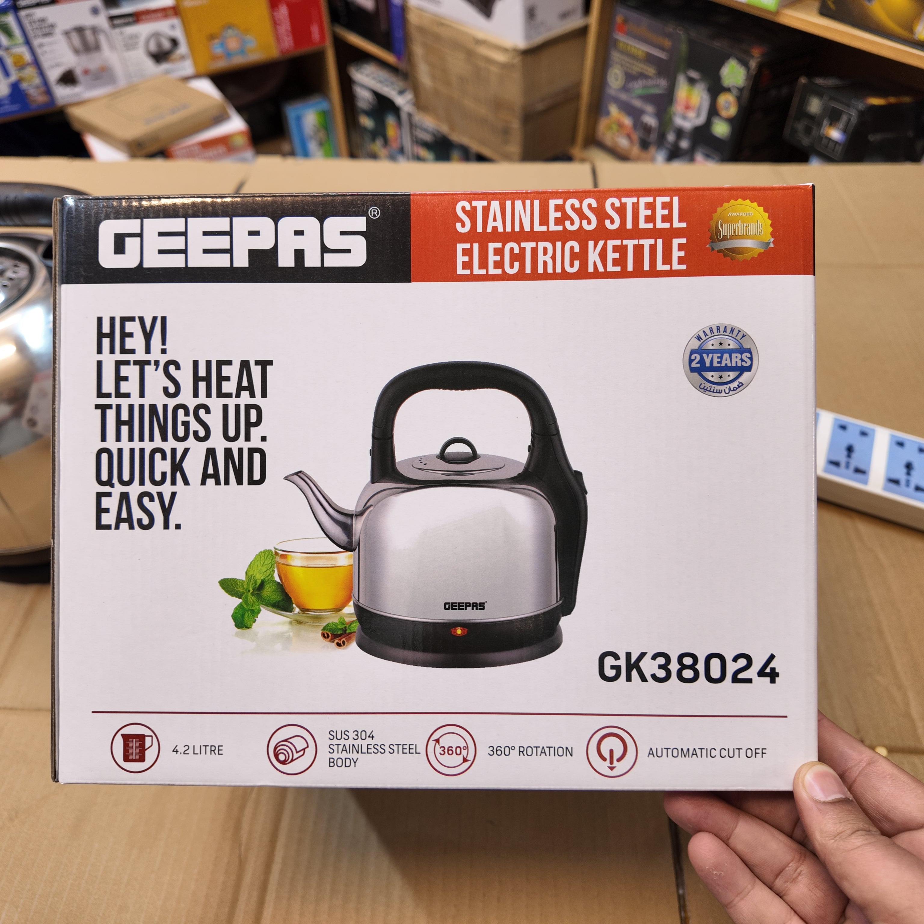 Geepas 4.2L Stainless Steel Electric Kettle GK38024