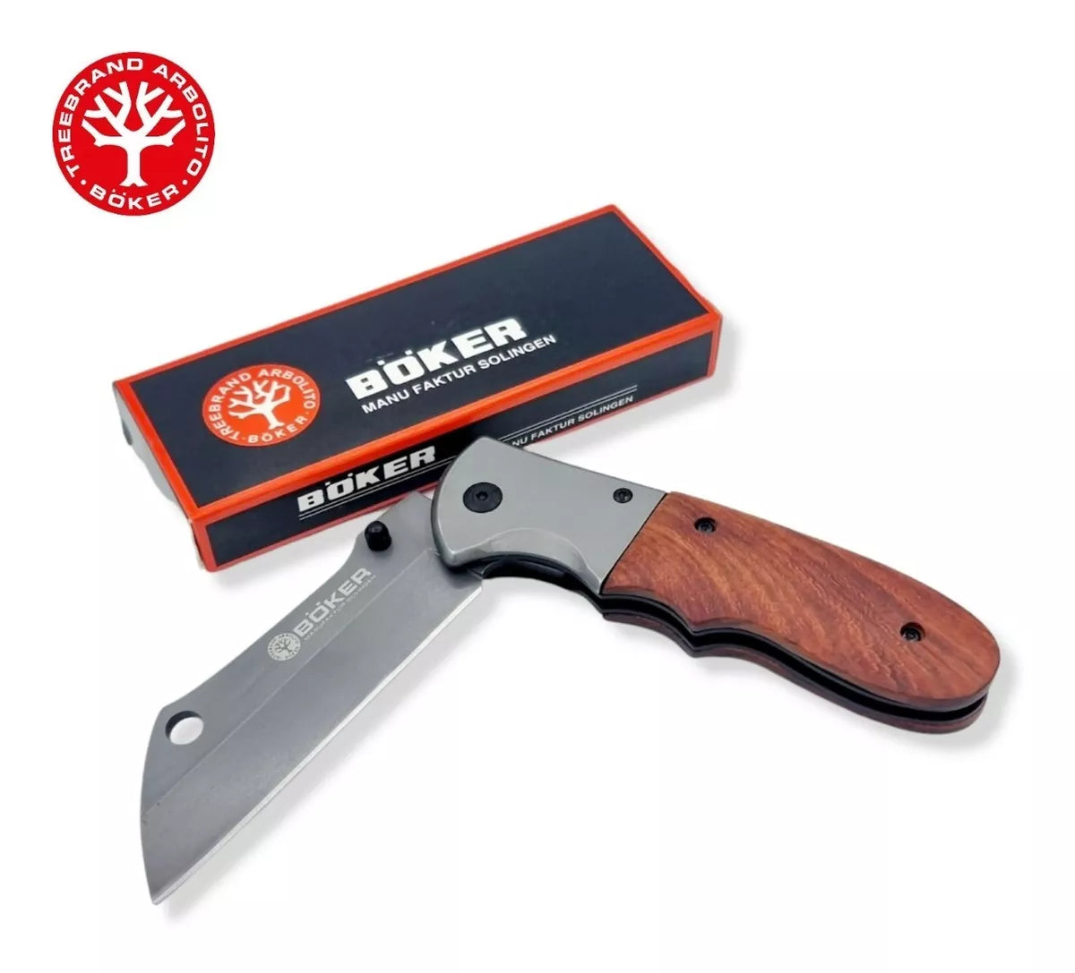 Boker Da104 Tactical Knife Titanium Blade Wood Handle