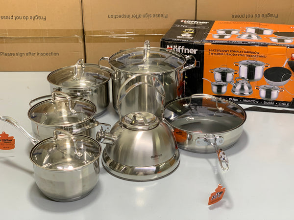 Hoffner Elegance Cookware Set 12 pieces Made for Germany Stainless Steel