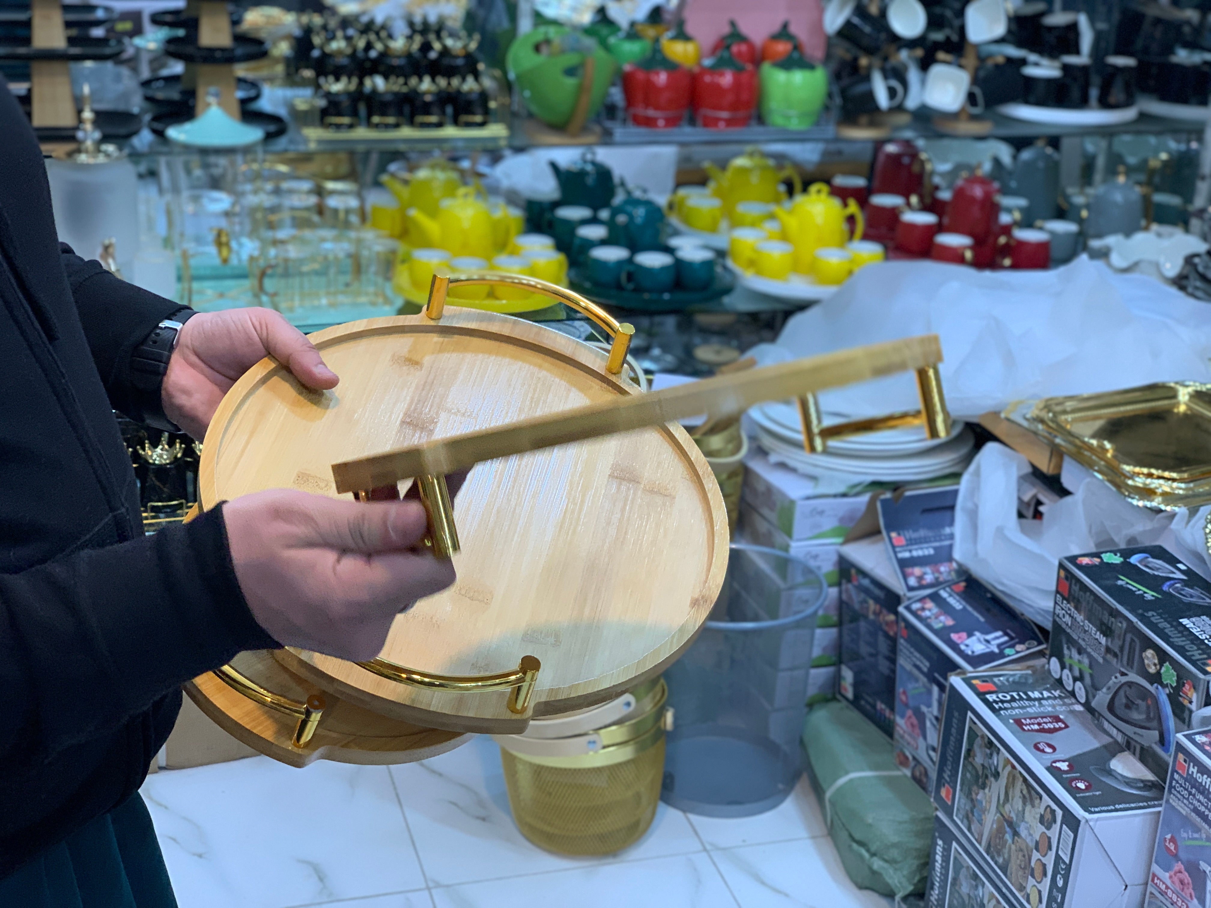 Bamboo Round Shape 3 Pieces Serving Trays