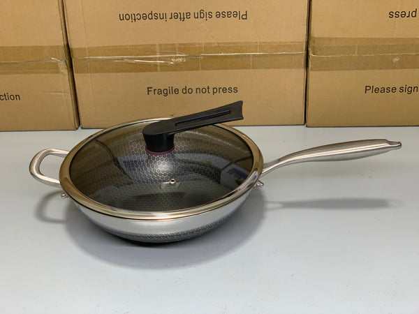 Laser Coating Deep Frying Pan with Handle