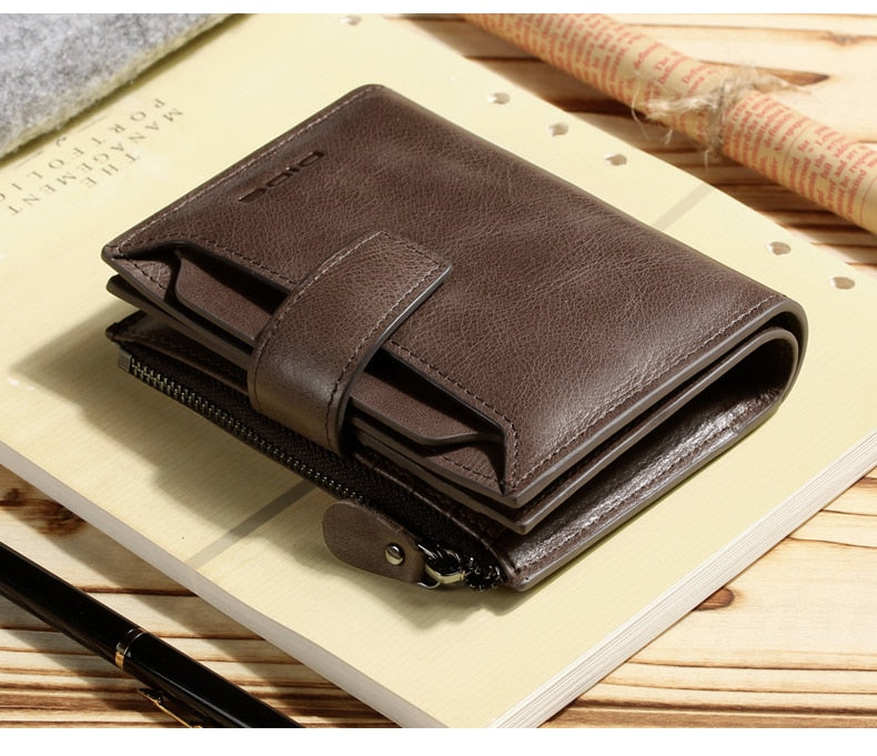 Baellerry Business PU Leather Wallet Coin Zipper