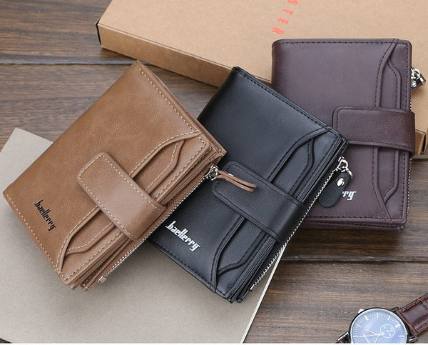 Baellerry Business PU Leather Wallet Coin Zipper