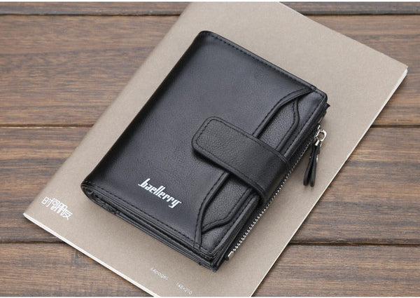 Baellerry Business PU Leather Wallet Coin Zipper