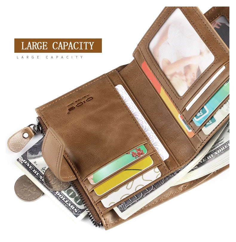 Baellerry Business PU Leather Wallet Coin Zipper