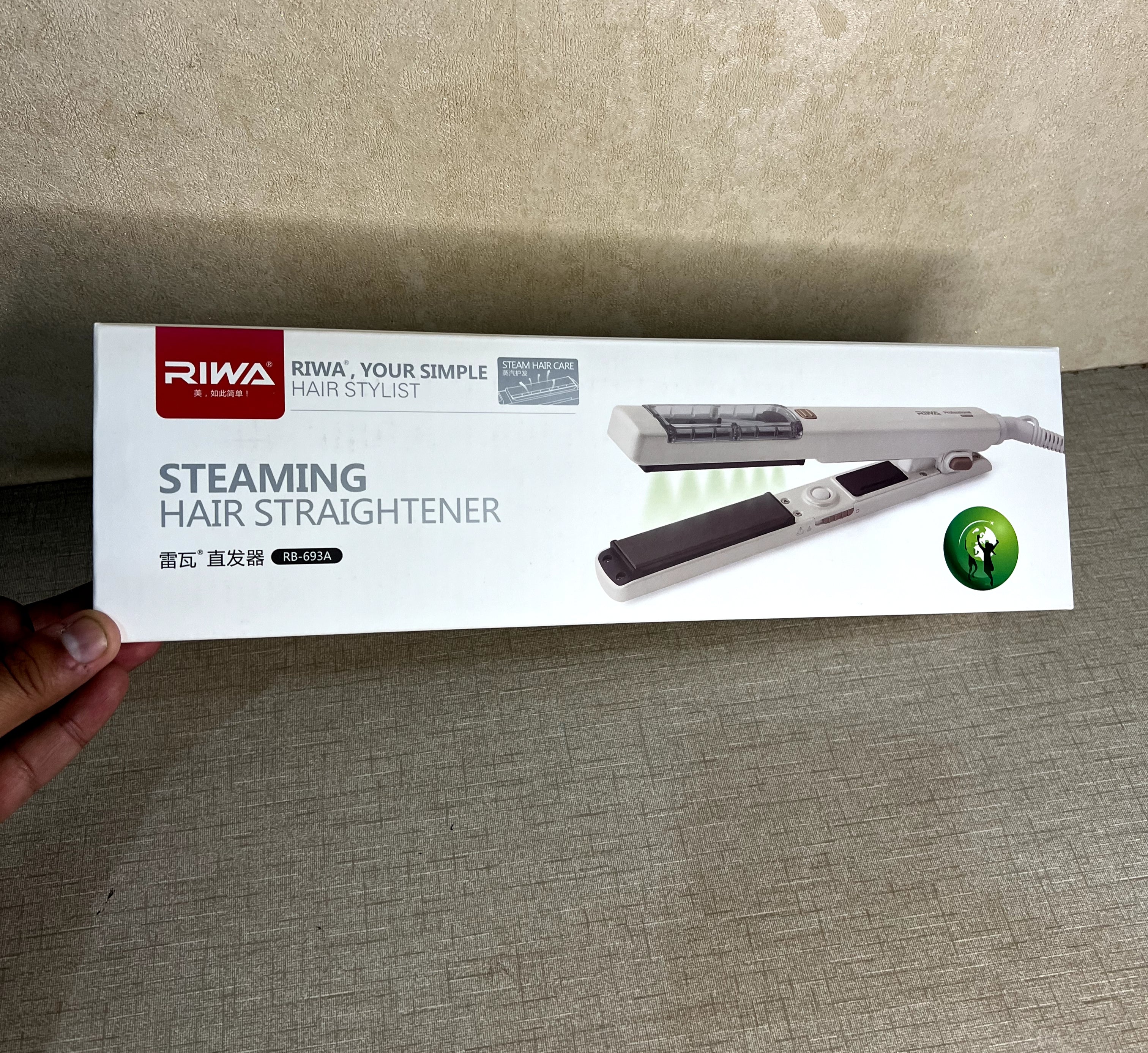 Hanif Trades Riwa – Steaming Hair Straightener with 2 Setting for Steam & Adjustable Temperature