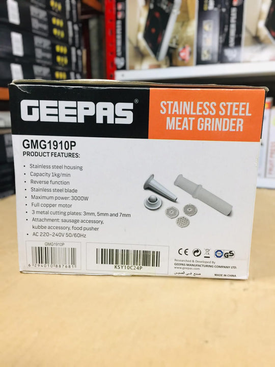 GEEPAS Stainless Steel Meat Grinder 1910 ( 2 Year warranty)