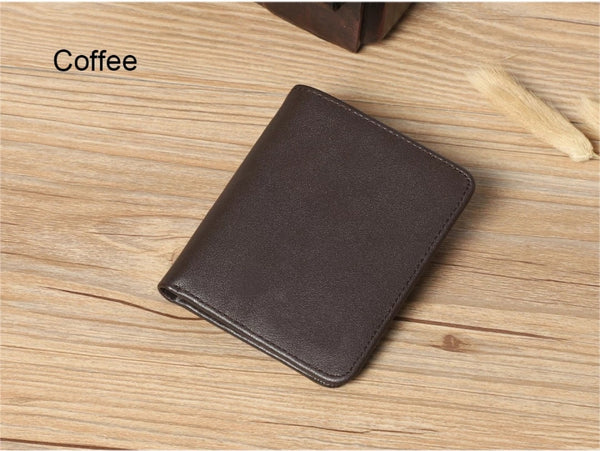 Ultra Slim Genuine Leather Short Wallet Mini Card Holder