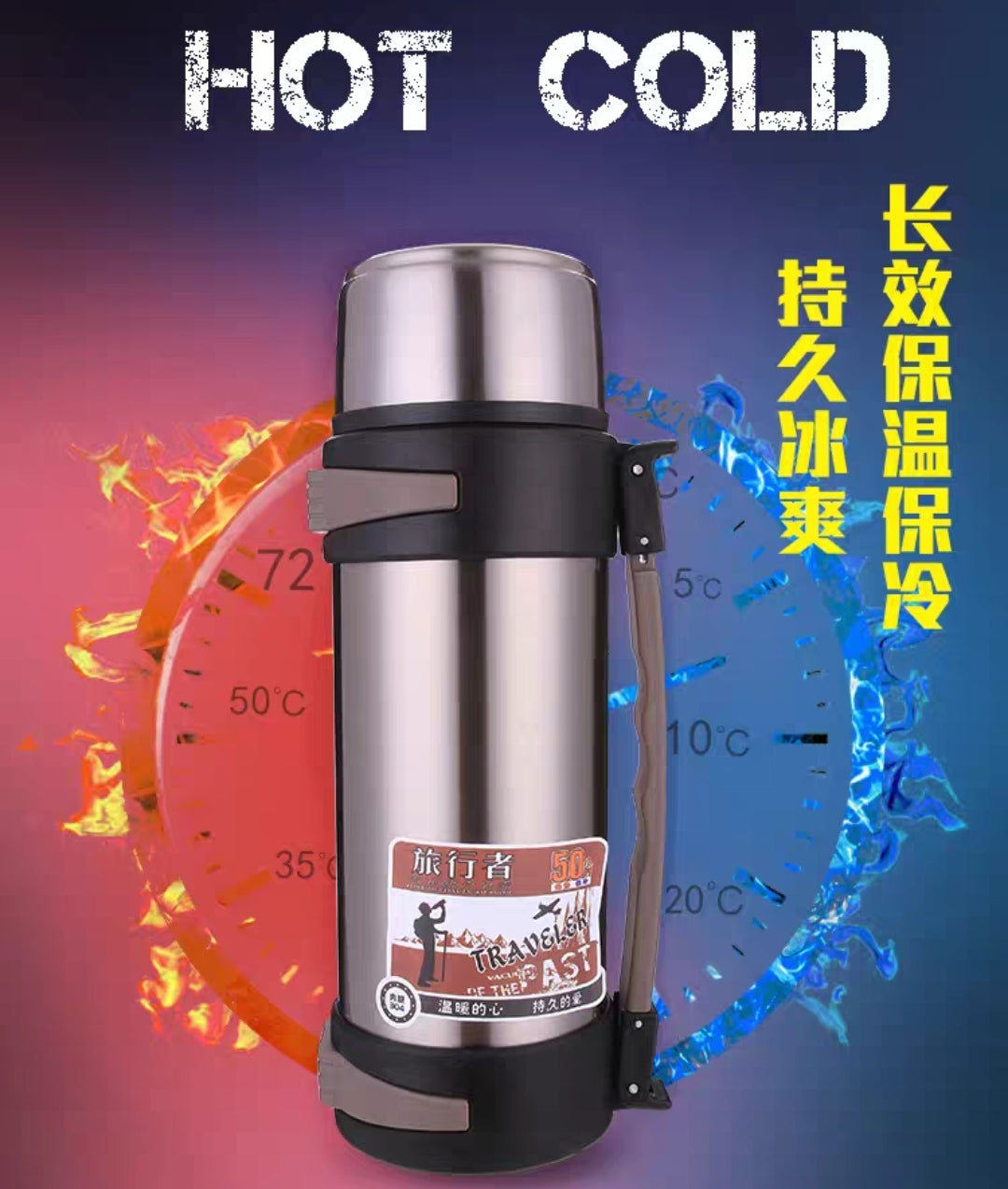 Portable Stainless Steel Vacuum Flask Insulated Thermos