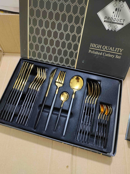 24 Pcs Polished Cutlery Set