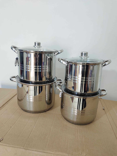 8 Pcs BergeHome Line Cookware Steel 7 Ply Bottom