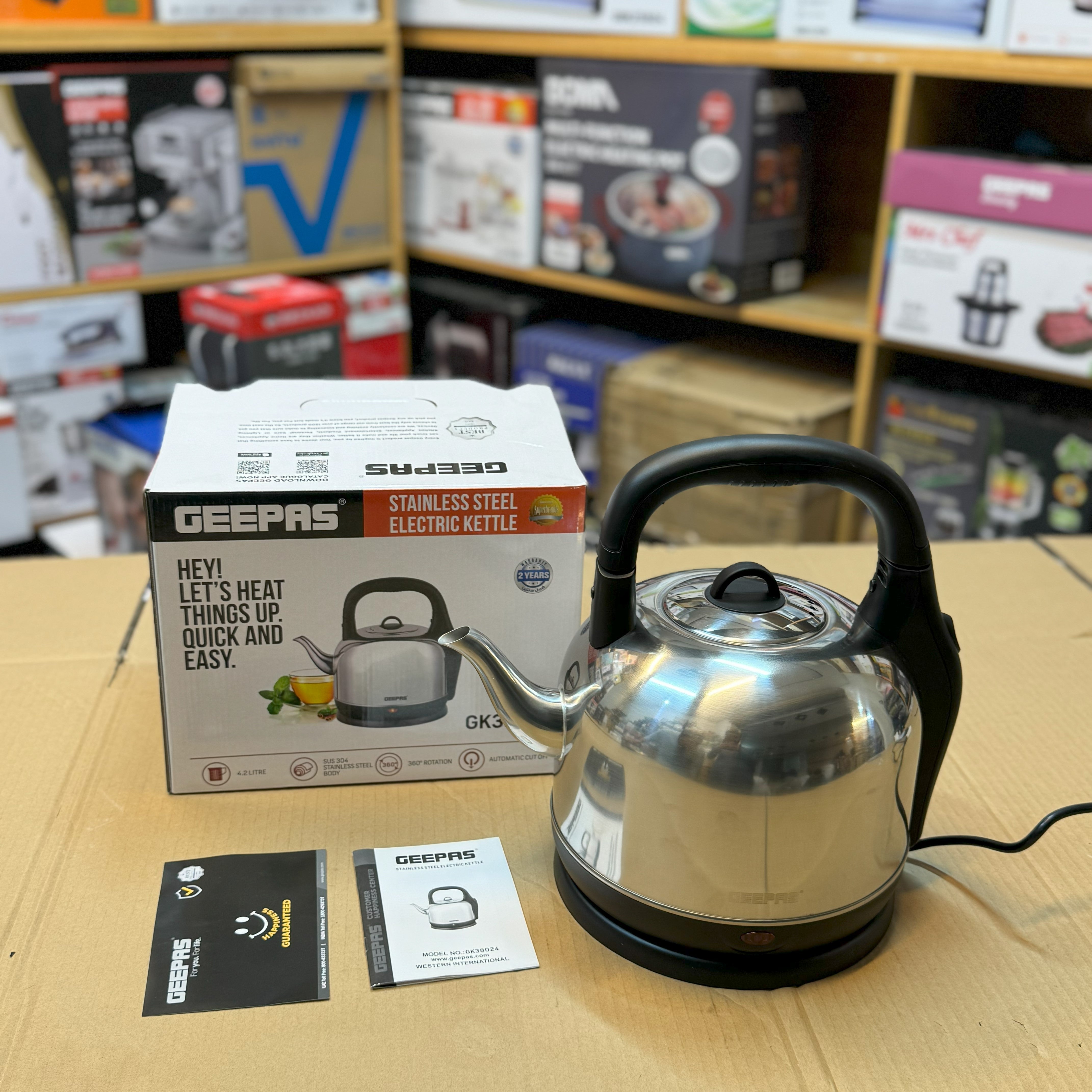 Geepas 4.2L Stainless Steel Electric Kettle GK38024