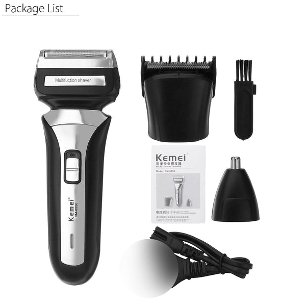 KEMEI Original 3in1 Rechargeable Beard Shaver Nose Hair Trimmer