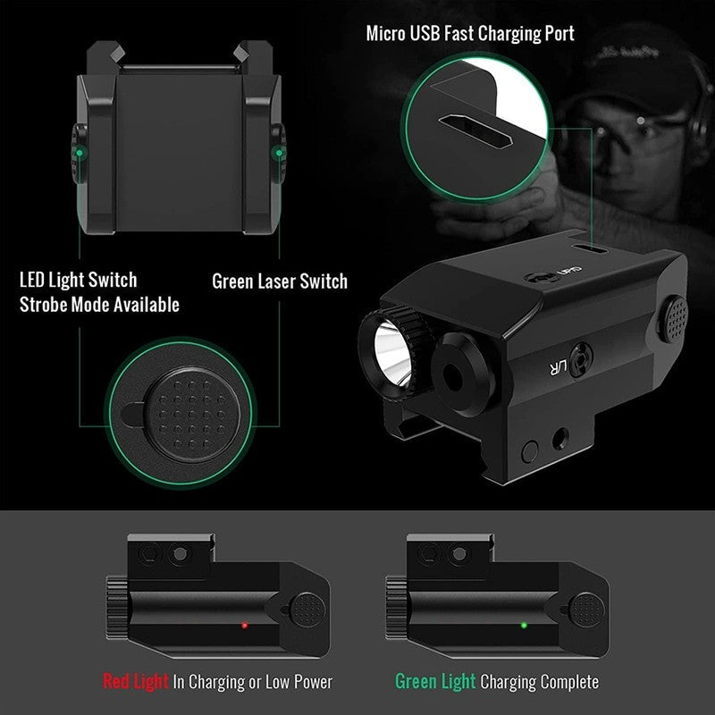 Compact Rail Mount Tactical Flashlight