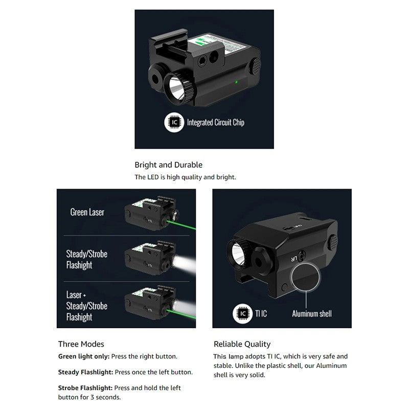 Compact Rail Mount Tactical Flashlight