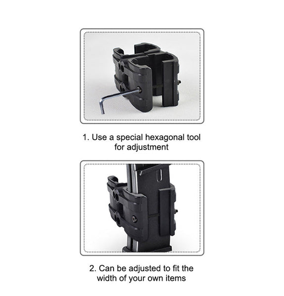 Adjustable Double Magazine Clip Parallel Connector Coupler