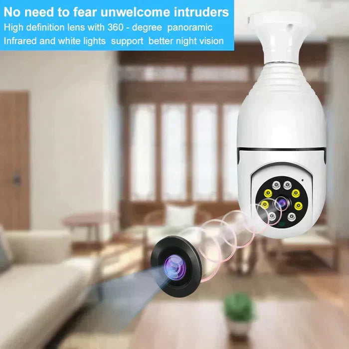 Hanif Trades Wireless Bulb Security Camera 360°Rotational View