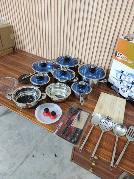 30 Pcs Cookware Set 5 Ply Induction Base