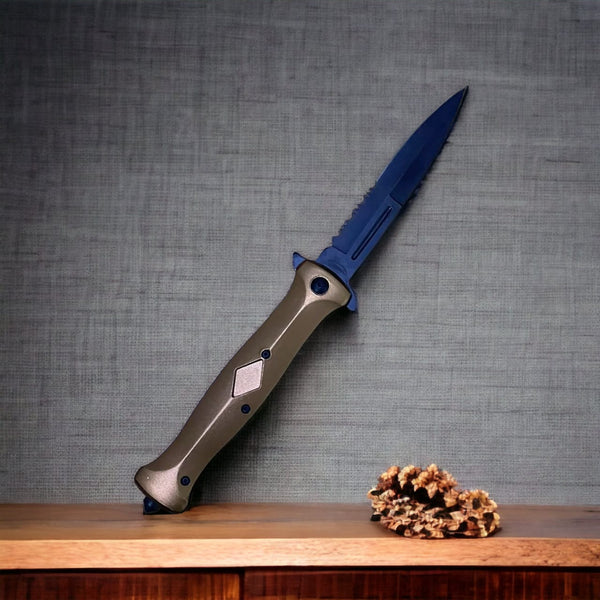 All Metal Folding Knife with a Sleek and Polished Copper Body Design