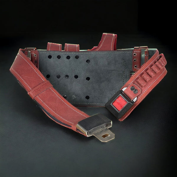 9MM Leather Belt Holster with Two Magazine Holders