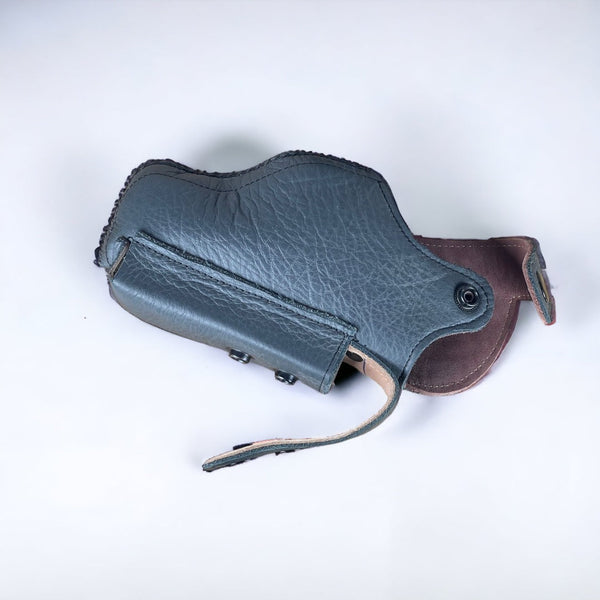 Genuine Leather Belt Holster with Built in Mag Pouch