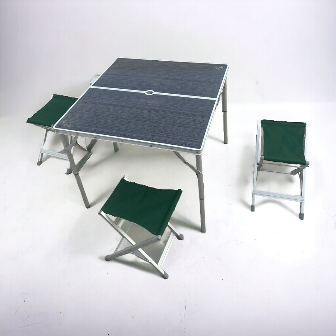 Folding Camping Picnic Table - Portable Outdoor Aluminum Frame Table