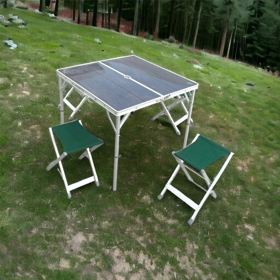 Folding Camping Picnic Table - Portable Outdoor Aluminum Frame Table