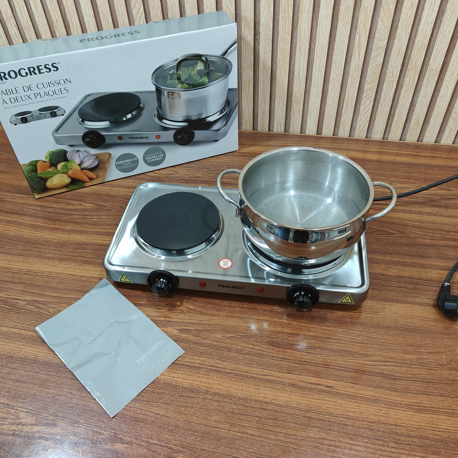 Double Burner Electric Hotplate Stainless Steel