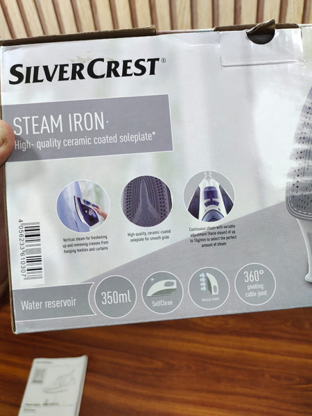 German Lot Imported Silver Crest Steam Iron Grey