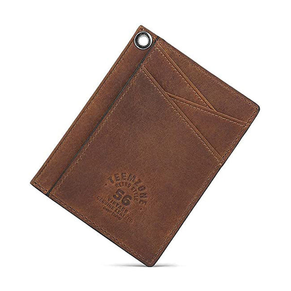 Teemzone RFID Blocking Genuine Leather Slim Cardholder (3741)