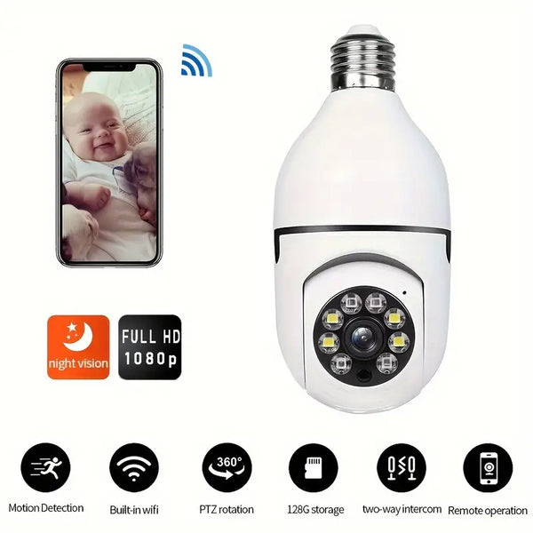 Hanif Trades Wireless Bulb Security Camera 360°Rotational View