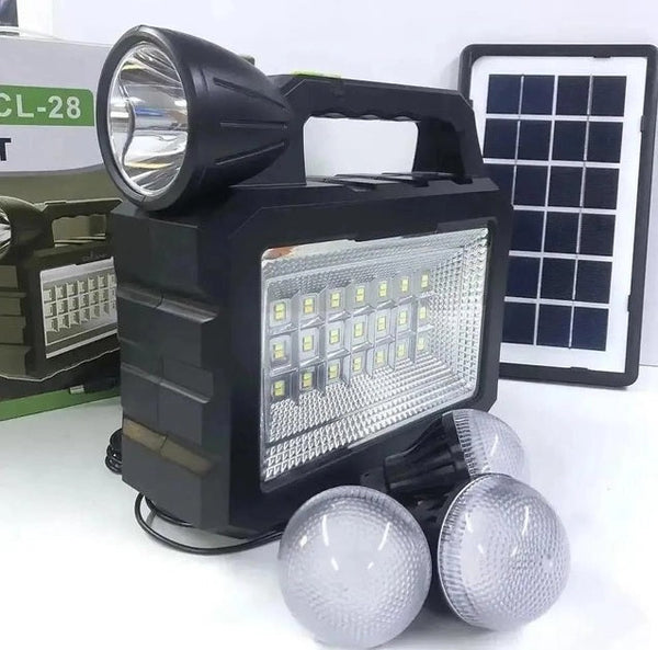 Solar Station Light With Panel & LED Bulbs CL-28