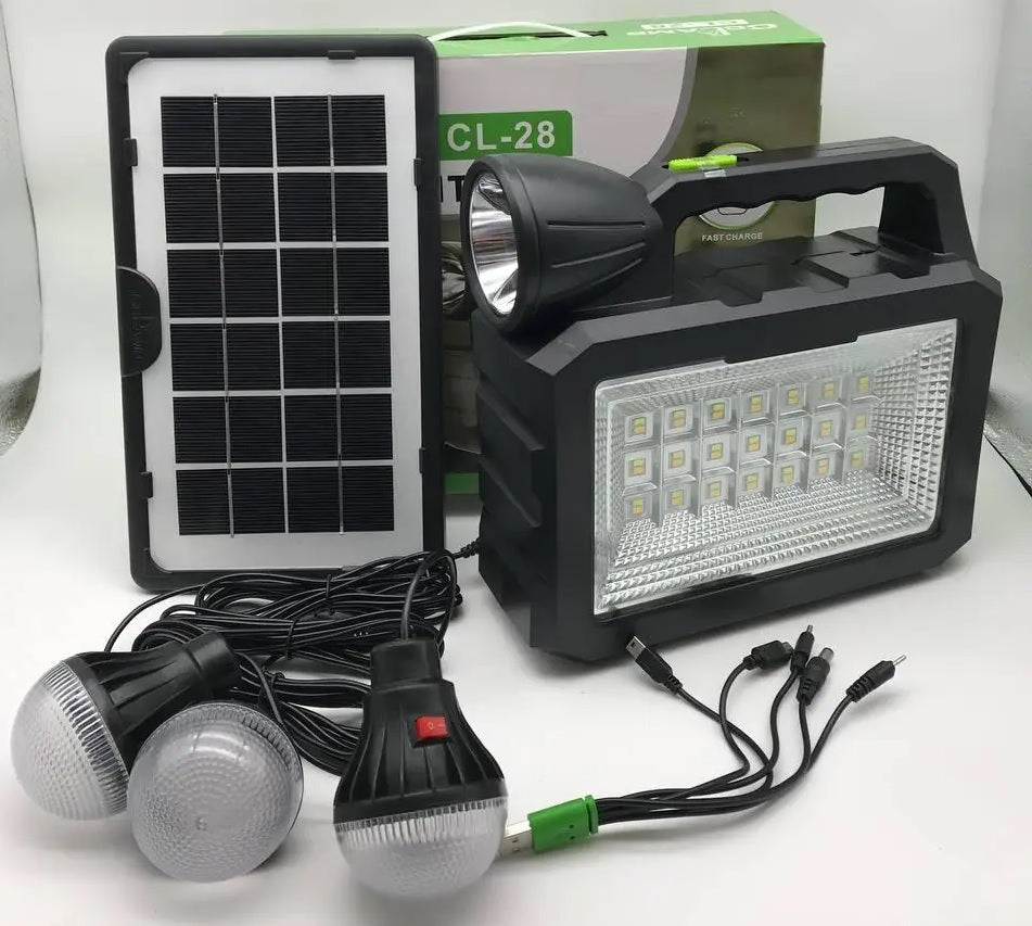 Solar Station Light With Panel & LED Bulbs CL-28