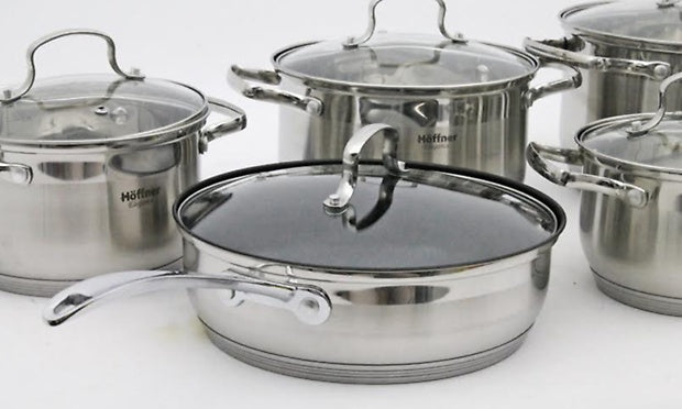 Hoffner Elegance Cookware Set 12 pieces Made for Germany Stainless Steel