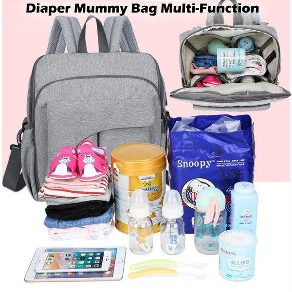 Multifunction Diaper Bag with USB Charging Port